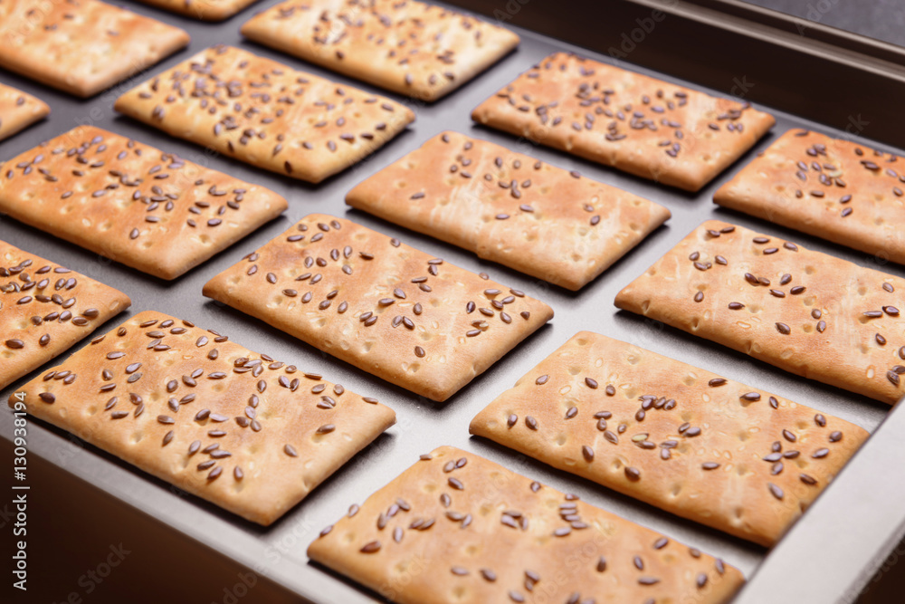 Cereal cookies on baking tray