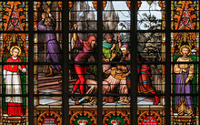 Stained Glass - Antisemitic Stained Glass In Brussels Cathedral