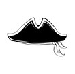 Pirate hat. Vector illustration isolated on white