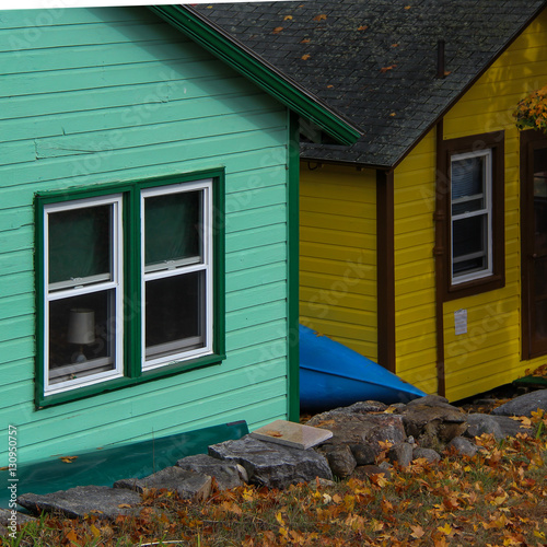 Colorful Lake Cabins Buy This Stock Photo And Explore Similar