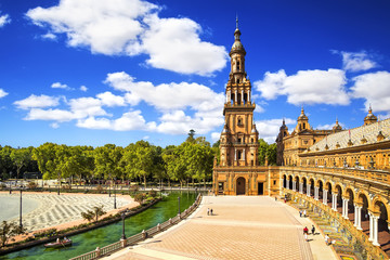 Canvas Print - Spanish Square (Plaza de Espana) in Sevilla, Spain