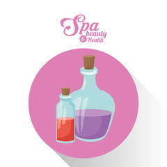 spa beauty and health esssential oil aromatherapy pink background vector illustration eps 10