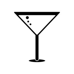 Canvas Print - silhouette glass cocktail martini with olive vector illustration eps 10