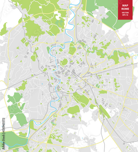Obraz na płótnie Wektorowa mapa Rzymu