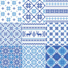 Sticker - Set of traditional Christmas patterns