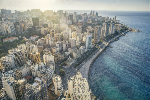 Fotografía Aerial View of Beirut Lebanon, City of Beirut, Beirut city scape