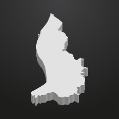 Poster - Liechtenstein map in gray on a black background 3d
