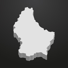 Poster - Luxembourg map in gray on a black background 3d