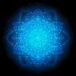 complex deep blue geometric mandala on black background, sacred geometry, flower of life, vector