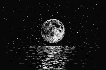 Naklejka na meble moon reflecting in a sea