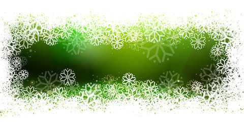 Poster - Green banner with snowflake frame