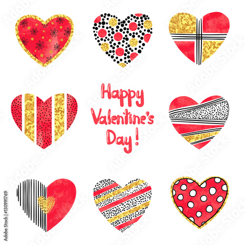 Hearts vector set for weddi...