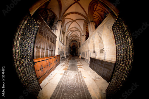 Fotografia Lincoln cathedral in Great Britain interior night view