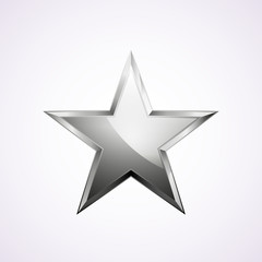 silver star logo for your design, vector illustration, isolated on white