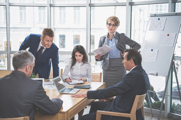 Wall Mural - group of business people are talking