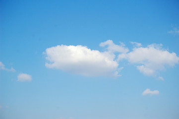 The blue sky and white clouds