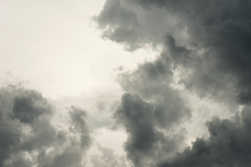 Wall Mural - dark sky and gray clouds monochrome background