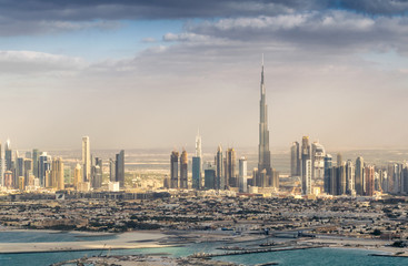 Wall Mural - Downtown Dubai from helicopter