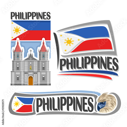 Vector Logo Philippines 3 Isolated Images Vertical Banner Molo