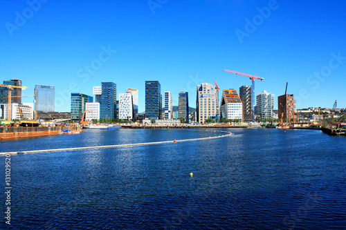 Fotografija Modern citycscape and district with lux apartments and restaurants in Oslo, Norway