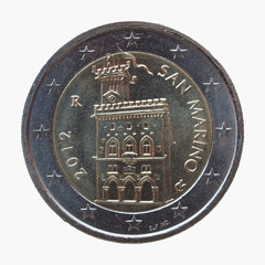 Wall Mural - Two euro (EUR) coin from San Marino