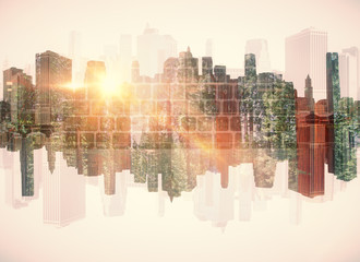 Poster - Keyboard, forest and city