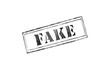 'FAKE' rubber stamp over a white background