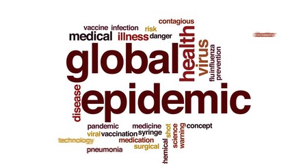 Sticker - Global epidemic animated word cloud.