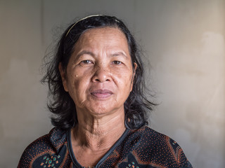 Close up old Thai woman portrait