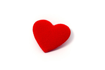 red heart on white background