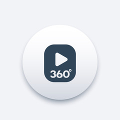 Canvas Print - 360 degrees video content icon, vector button