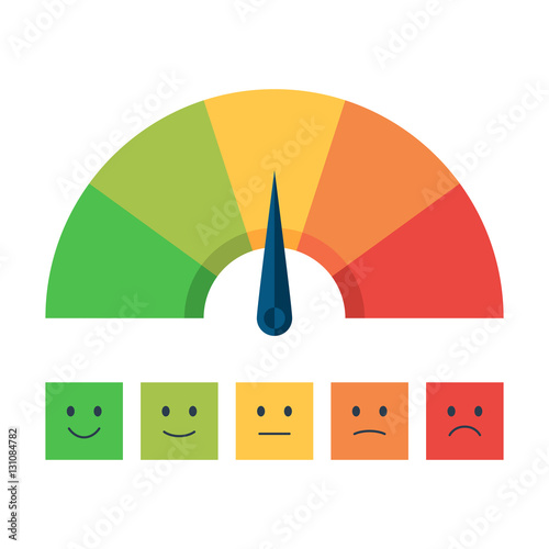 Fotografía Color scale with arrow and emotions