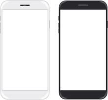 Smartphone in black and white color with blank screen