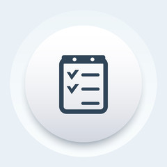 Sticker - checklist icon, vector pictogram