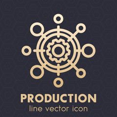 Sticker - production icon, linear symbol