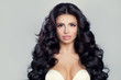 © millaf (Nemchinova) - Beautiful Model Woman with Curly Hairstyle. Brunette Girl with L