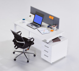 Wall Mural - Office furniture on a white background 