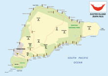Easter Island Map With Flag