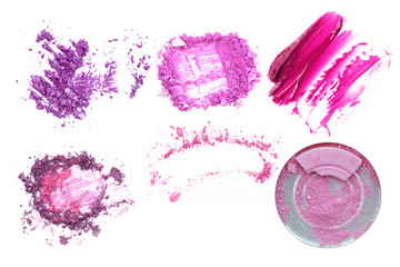 Wall Mural - set of various crushed eyeshadows and powder