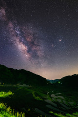 Wall Mural - Rice terraces and the Milky Way