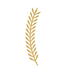 Sticker - leafs gold decorative icon vector illustration design