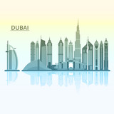 Fototapeta Boho - Vector illustration of Dubai city