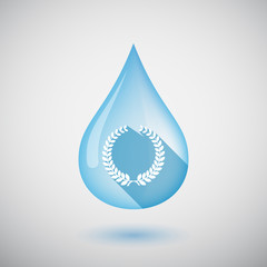 Sticker - Isolated water drop with  a laurel crown sign