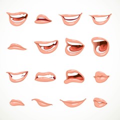 female's mouth to express different emotional states objects iso