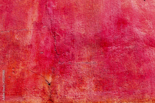 Fotografie, Obraz Bright Red Orange Wall San Miguel de Allende Mexico