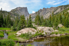 Tyndall Creek Running Near Emerald Lake Trail With Hallett Peak In The Background
Rocky Mountain National Park, Estes Park, Colorado, United States