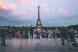 Fototapeta Boho - Crowd in front of Tour Eiffel - Paris