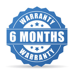 Sticker - 6 months warranty vector icon