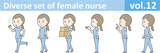 Fototapeta  - Diverse set of female nurse , EPS10 vector format vol.12