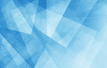 modern abstract blue background design with layers of textured white transparent material in triangl